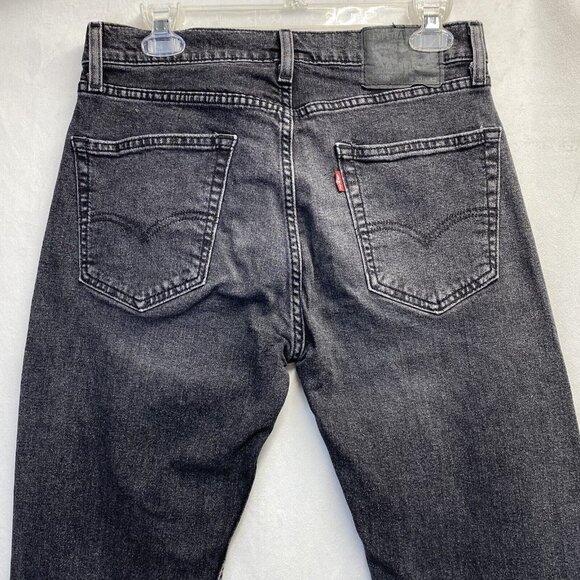 Levi's 505 Straight Leg Regular Fit Denim Jeans Men 30x32 Black Stretch Used - Picture 15 of 16